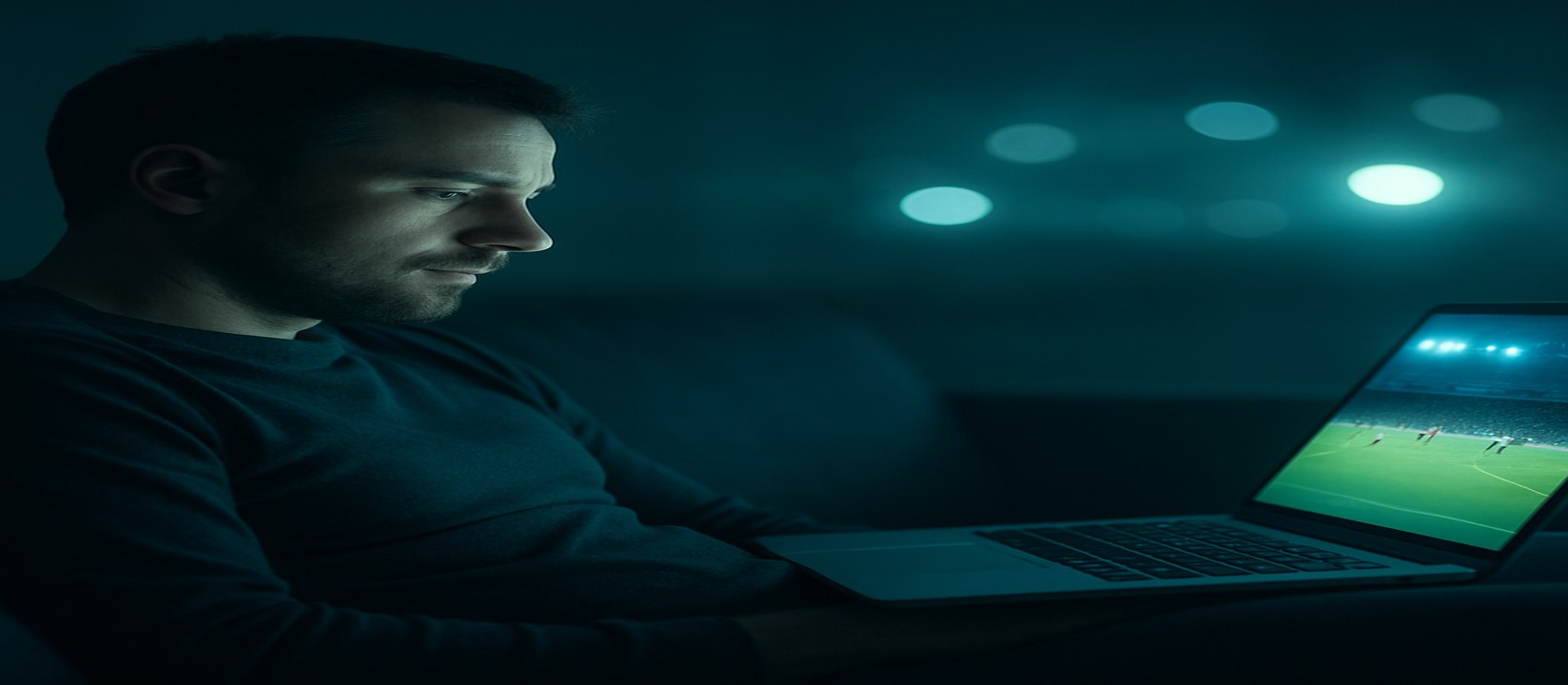 সোফায় বসে ল্যাপটপে গেম খেলার একজন ব্যবহারকারী, gk22 প্ল্যাটফর্মে